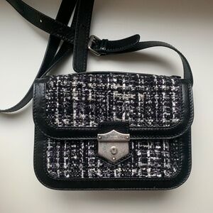 Alexander McQueen black Leather & Tweed handbag